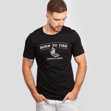 Born To Fish Forced To Work Mens T-Shirt